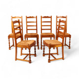 Six Ladder Back Dining Chairs